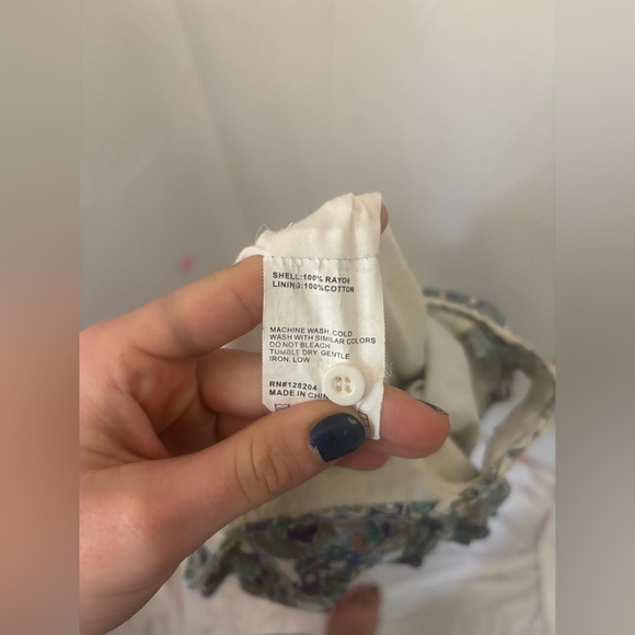 Blue Paisley Cream Lace Cottagecore Retro Boho Midi Dress Women’s Size L - Picture 9 of 15